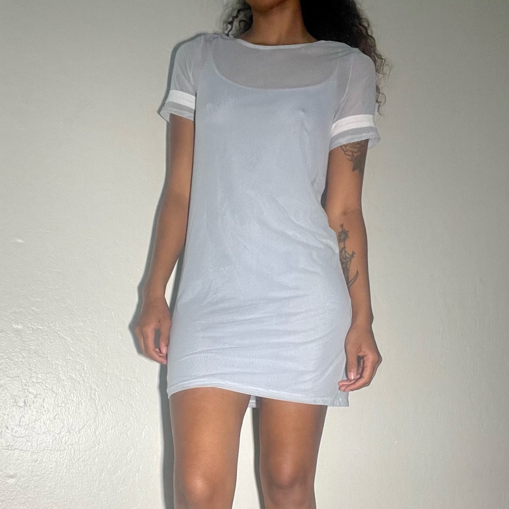 Forever 21 Sheer Baby Blue T Shirt Dress 💙